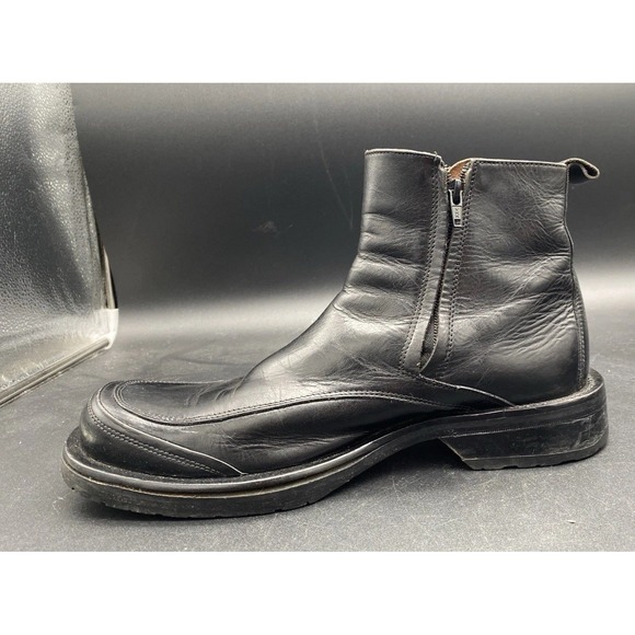 Rodolfo‎ Zengarini Mens Black  Leather Zip Up Boots main image 14